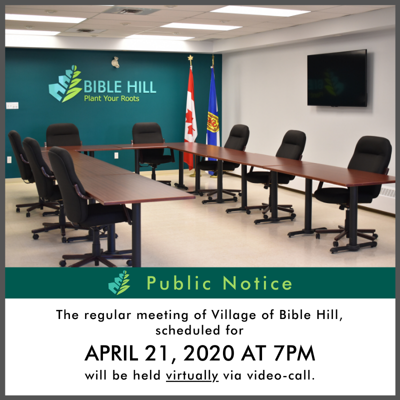 April 21 regular meeting to be held virtually via video call