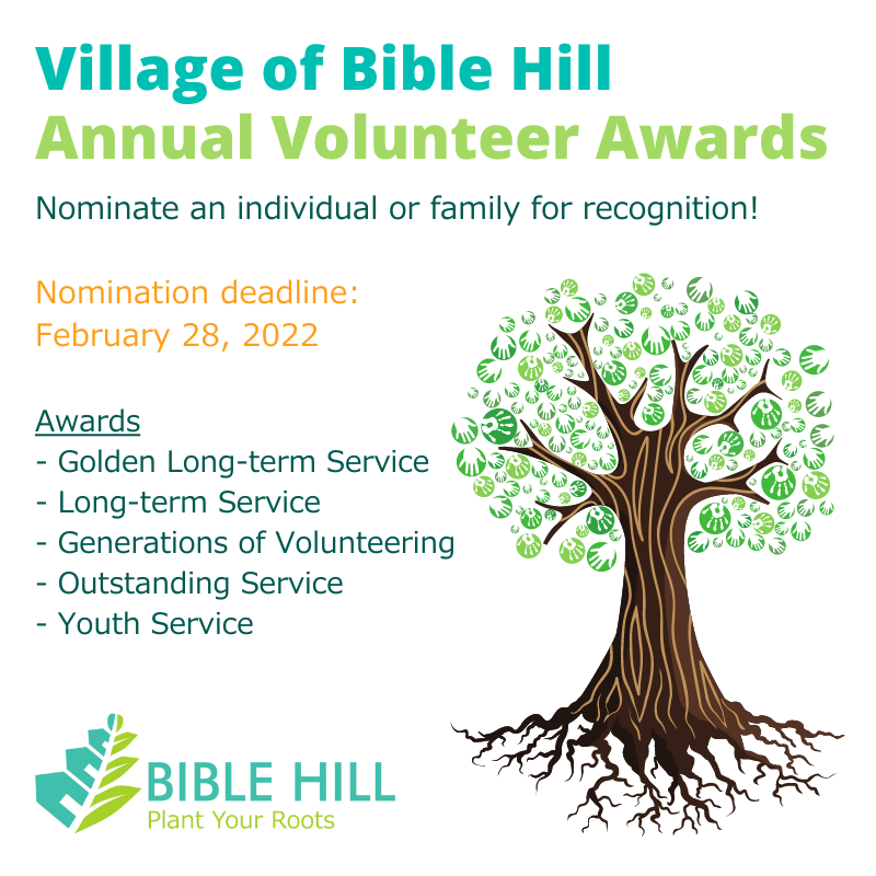 Copy of Village of Bible HillAnnual Volunteer Awards