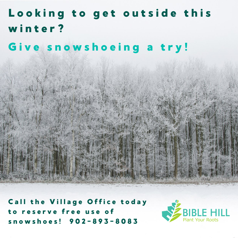 Looking to get outside this winter Stop by the village office to rent our SNOWSHOES