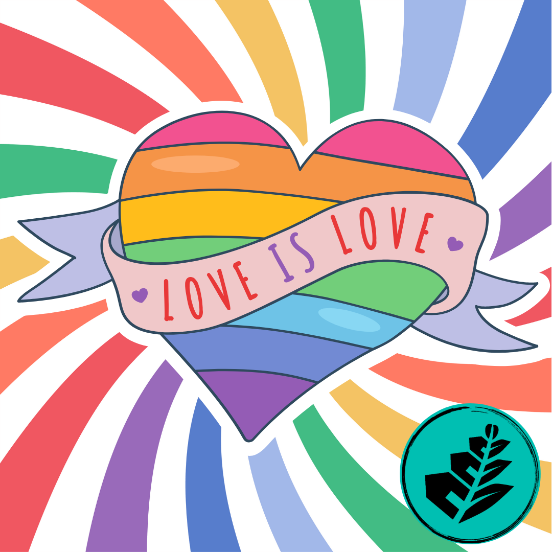 Multicolor Colorful Rainbow Cartoon LGBTQ Pride Art T Shirt With Heart Love Is Love